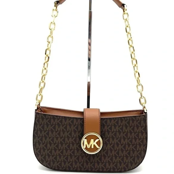 Michael Kors Carmen Small Pouchette Crossbody Bag Brown (NWT)
